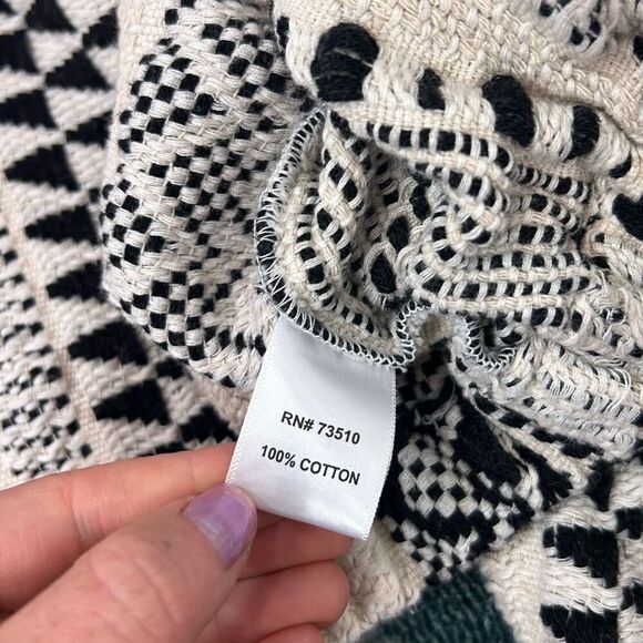 Ivy Jane Tribal Knit Aztec Button-Front Crop Cardigan Sweater Puff Sleeve Boxy - Picture 11 of 14